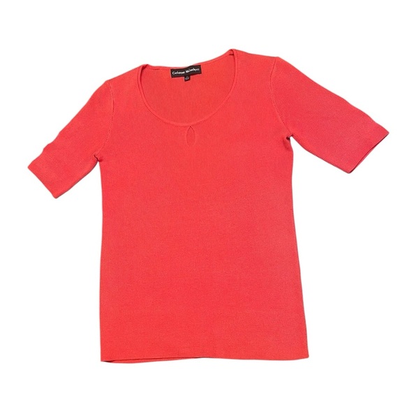 Catherine Malandrino Keyhole Cut Out Short Sleeve Sweater Size S - Picture 3 of 10